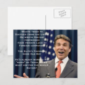Rick Perry voor President!?!?!!!!! Briefkaart (Voorkant / Achterkant)