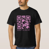 Rick roll grappige QR scan code scan me niet T-shirt (Voorkant)