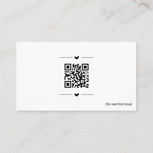 Rick Roll Guests w-Wedding Website QR Code Prank Informatiekaartje (Achterkant)