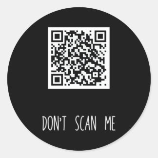 Rick Roll Kleine QR Scan Code Joke Ronde Sticker