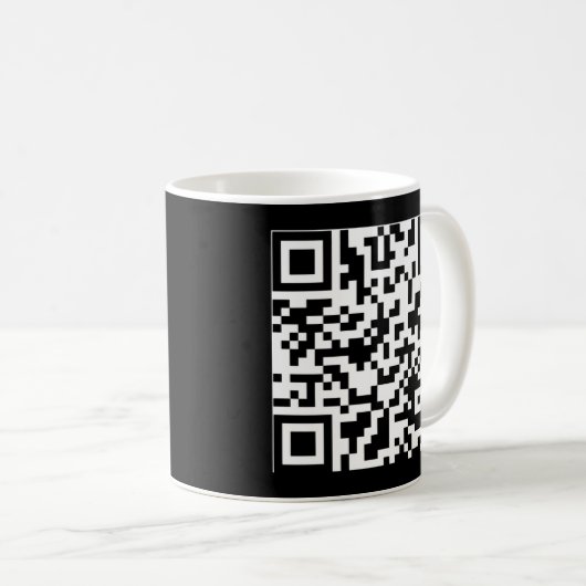 Rick Roll QR Code Sticker Koffiemok (Voorkant rechts)