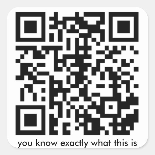 Rick Roll QR-code Vierkante Sticker (Voorkant)