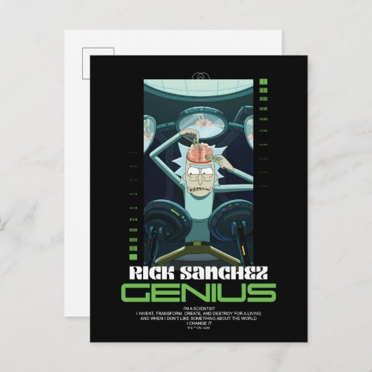 Rick Sanchez Genius Quote Graphic Briefkaart (Voorkant / Achterkant)