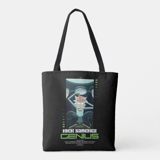 Rick Sanchez Genius Quote Graphic Tote Bag (Achterkant)