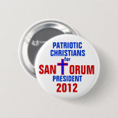 RICK SANTORUM 2012 BUTTON PATRIOTISCHE CHRISTIANEN (Voorkant /achterkant)