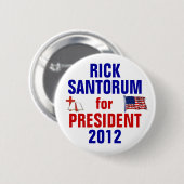 Rick Santorum 2012 Ronde Button 5,7 Cm (Voorkant /achterkant)