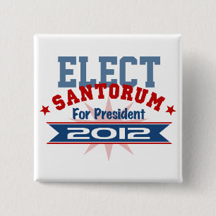 Rick Santorum 2012 Vierkante Button 5,1 Cm