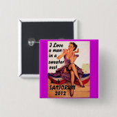 Rick Santorum 2012 Vierkante Button 5,1 Cm (Voorkant /achterkant)