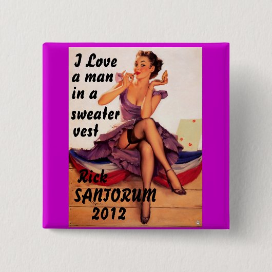 Rick Santorum 2012 Vierkante Button 5,1 Cm (Voorkant)