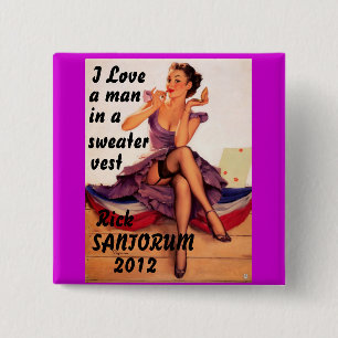 Rick Santorum 2012 Vierkante Button 5,1 Cm