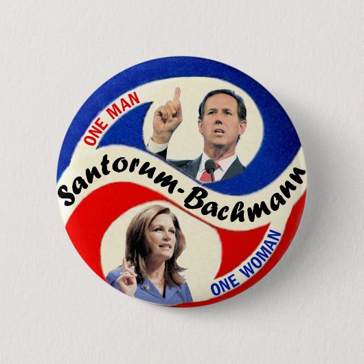 Rick Santorum / Michele Bachmann Ronde Button 5,7 Cm (Voorkant)
