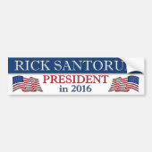 Rick Santorum President in 2016 Bumpersticker (Voorkant)