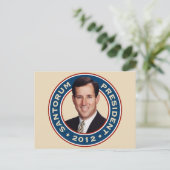 Rick Santorum voor President 2012 Briefkaart (Staand voorkant)