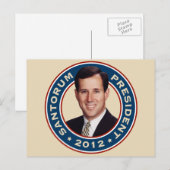 Rick Santorum voor President 2012 Briefkaart (Voorkant / Achterkant)