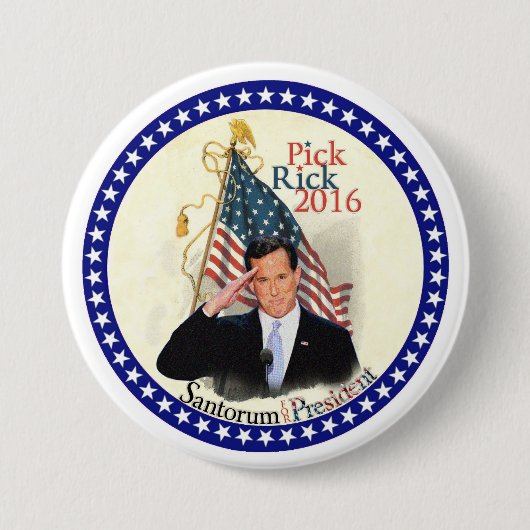 Rick Santorum voor President 2016 Ronde Button 7,6 Cm (Voorkant)