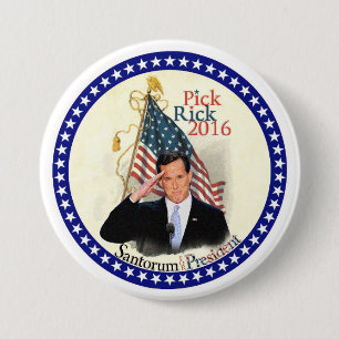 Rick Santorum voor President 2016 Ronde Button 7,6 Cm