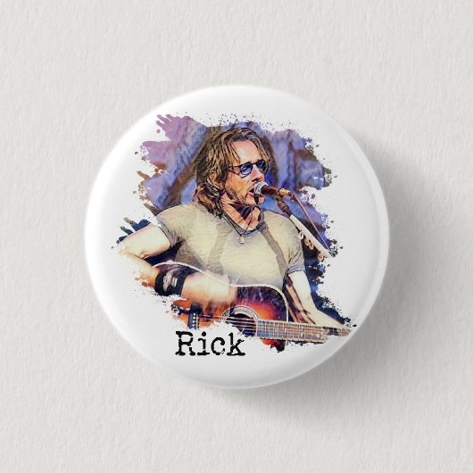 Rick Springfield in Concert Ronde Button 3,2 Cm (Voorkant)