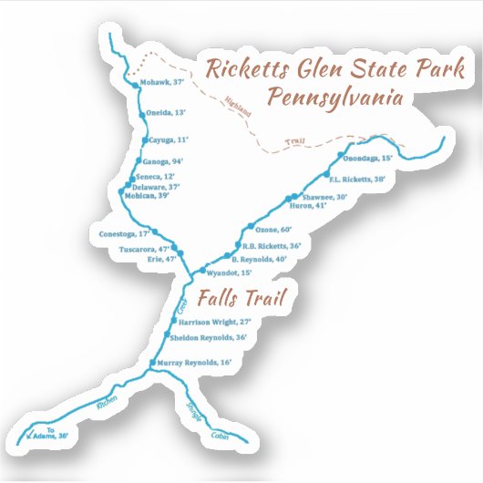 Ricketts Glen SP - Herfst Trail (x-small) Sticker (Voorkant)