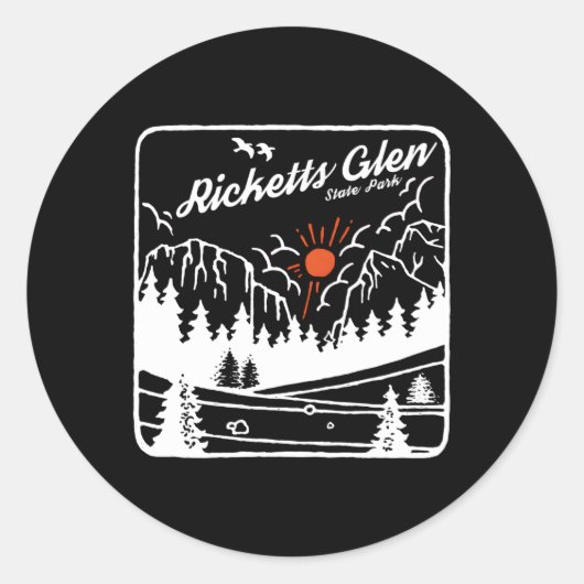 Ricketts Glen State Park Pennsylvania Modern PN Ronde Sticker (Voorkant)
