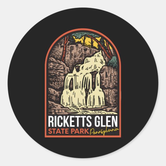 Ricketts Glen State Park Pennsylvania Ronde Sticker (Voorkant)
