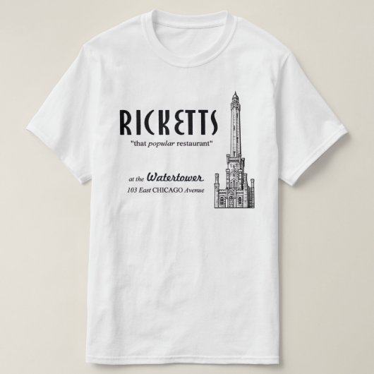 Ricketts Restaurant, Chicago, Illinois T-shirt (Design voorkant)