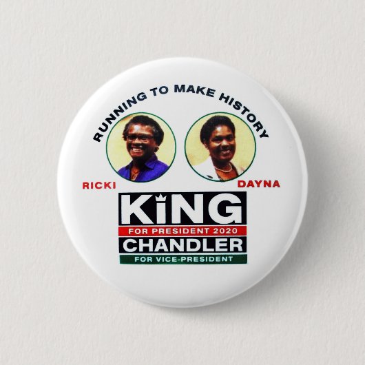 Ricki King for President 2020 Ronde Button 5,7 Cm (Voorkant)