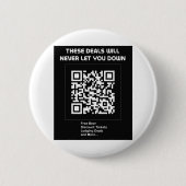 Rickroll QR-code Ronde Button 5,7 Cm (Voorkant)