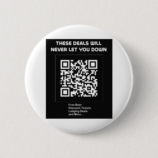 Rickroll QR-code Ronde Button 5,7 Cm (Voorkant)