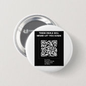 Rickroll QR-code Ronde Button 5,7 Cm (Voorkant /achterkant)