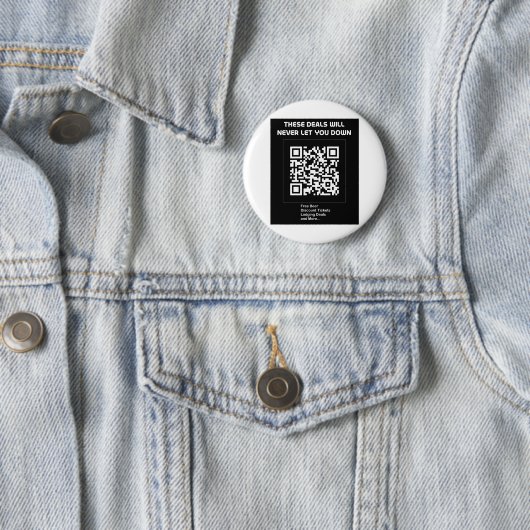 Rickroll QR-code Ronde Button 5,7 Cm (In situ)