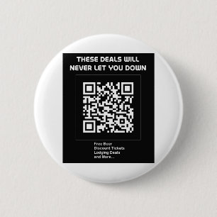 Rickroll QR-code Ronde Button 5,7 Cm
