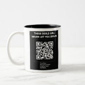 Rickroll QR code Tweekleurige Koffiemok (Links)