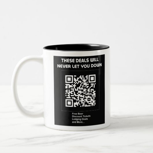Rickroll QR code Tweekleurige Koffiemok (Links)