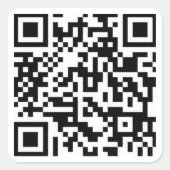 rickroll qr-code vierkante sticker (Voorkant)