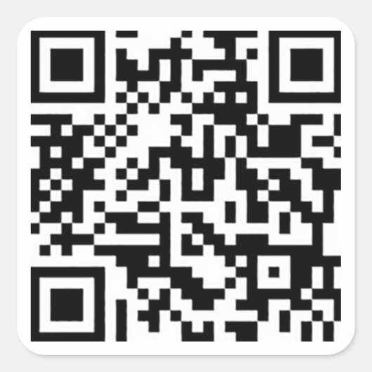 rickroll qr-code vierkante sticker (Voorkant)