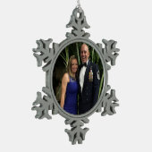 Ricks familie fotosjabloon tin sneeuwvlok ornament (Links)