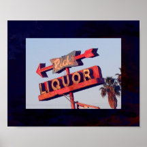  Ricks Liquor Sign Afdrukken op Grunge 10x8