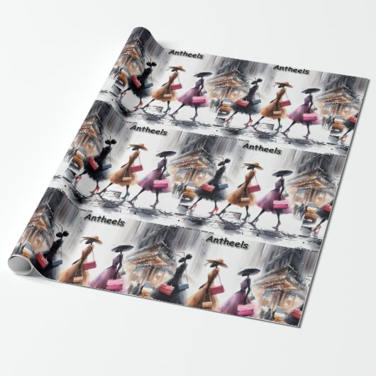 Ricks Londense Mode Mieren Van New York City Grapp Cadeaupapier (Uitgerold)