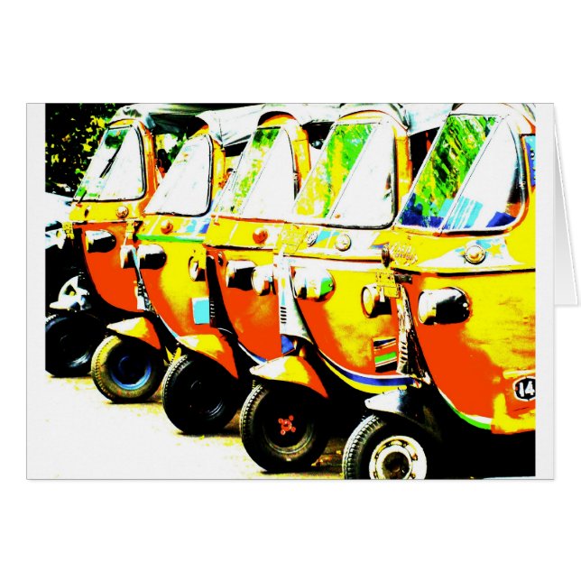 Rickshaw Greeting/Note Card (Voorkant Horizontaal)