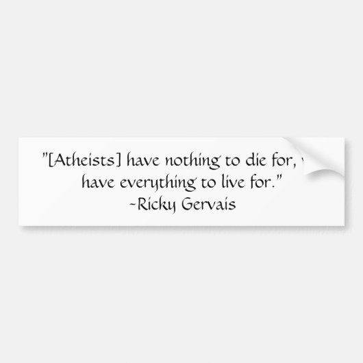 Ricky Gervais Bumpersticker (Voorkant)