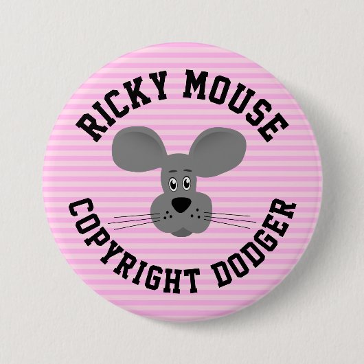 Ricky Mouse Ronde Button 7,6 Cm (Voorkant)