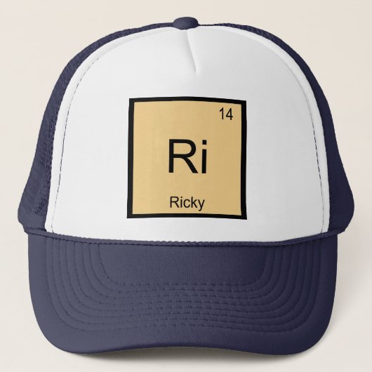 Ricky Name Chemistry Element Periodic Table Trucker Pet (Voorkant)