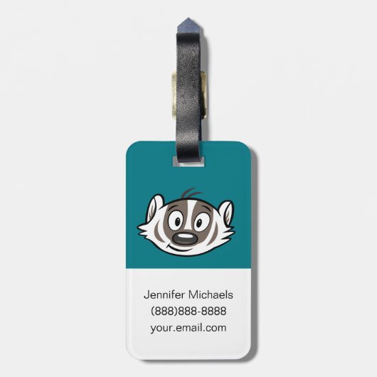 Ricky Raccoon | Boomer Badger Face Bagagelabel (Achterkant verticaal)