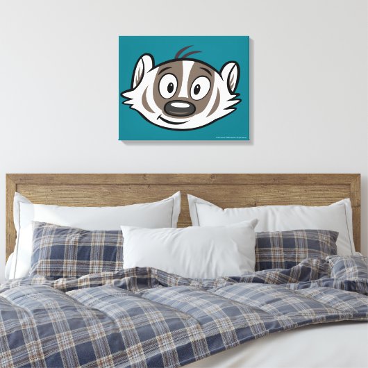 Ricky Raccoon | Boomer Badger Face Canvas Afdruk (Insitu (Slaapkamer))