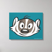 Ricky Raccoon | Boomer Badger Face Canvas Afdruk (Voorkant)