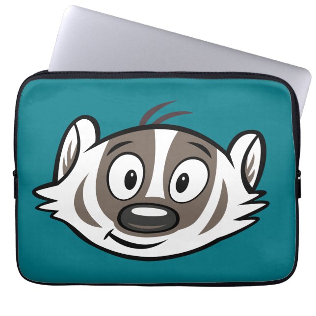 Ricky Raccoon | Boomer Badger Face Laptop Sleeve (Voorkant)