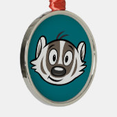 Ricky Raccoon | Boomer Badger Face Metalen Ornament (Rechts)