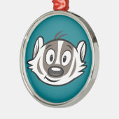 Ricky Raccoon | Boomer Badger Face Metalen Ornament (Links)