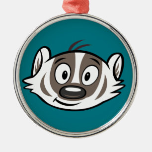 Ricky Raccoon   Boomer Badger Face Metalen Ornament