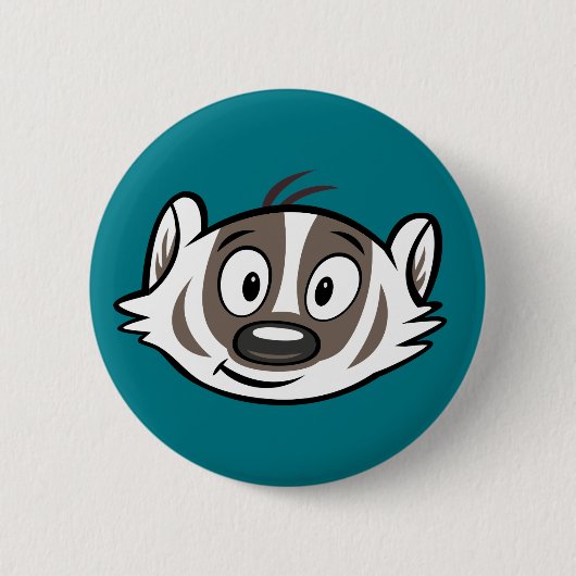 Ricky Raccoon | Boomer Badger Face Ronde Button 5,7 Cm (Voorkant)